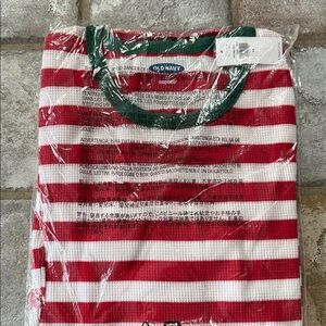 Old Navy Striped pajama top with Green Collar